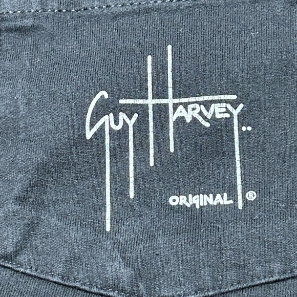 Guy Harvey brand black short sleeve tee shirt.  Fish scene on back.  Size Small. - Picture 7 of 8